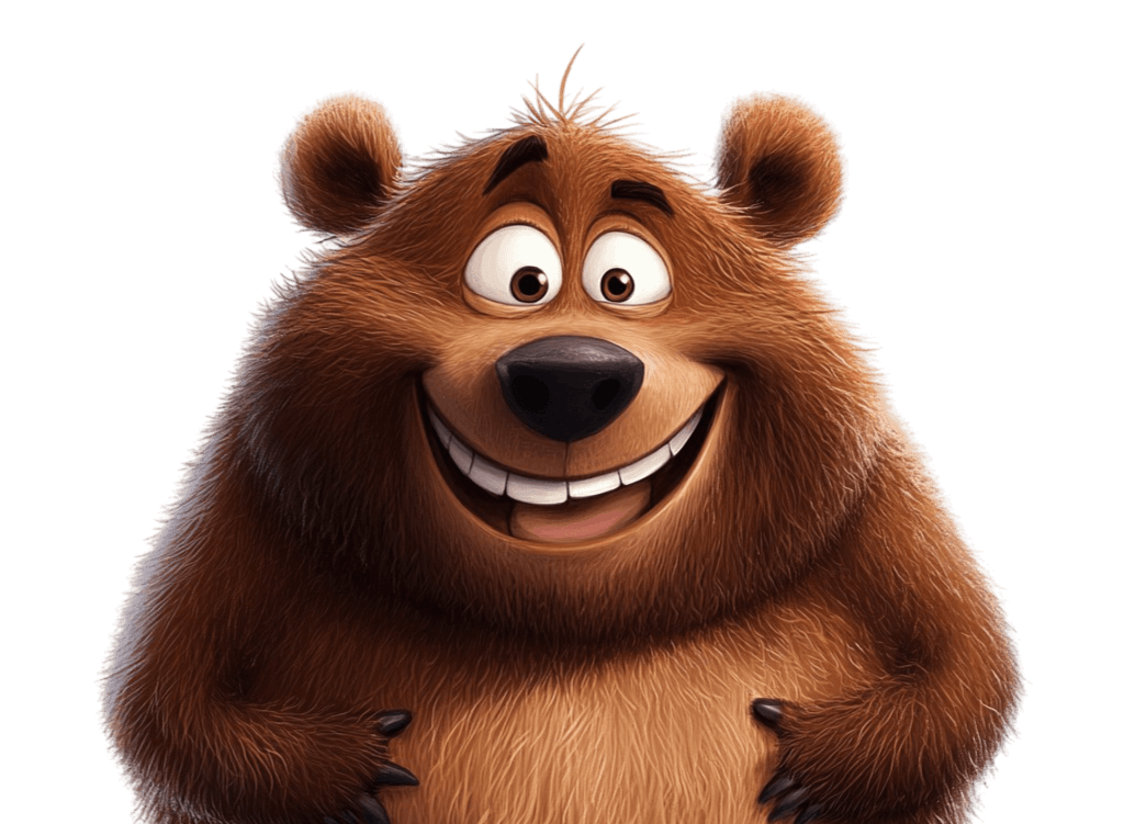 Friendly illustrated bear, our Colorado service mascot