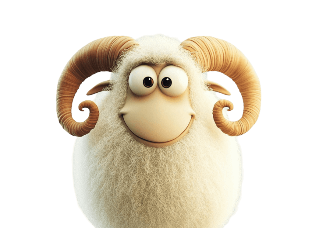 Friendly illustrated bighorn ram, our Colorado service mascot